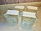  4  Piece New  nos   Mcm  5-3 4  X 5-3 4  X 3-7 8   Wavy Glass Block -  retired 