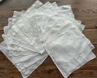 A  Vintage Lot 20 White Hankies Hand Machine Embroidery Lace Wedding Bride