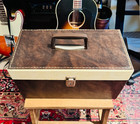 Vintage 50s 60s Wooden Double-wide 45rpm Record Case - Excellent
