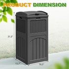 33 Package Delivery Box For Outside  Patio Waterproof Resin Garbage Bin With    