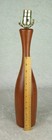 Teak Lamp Turned Wood Mid Century Modern Danish Modern 16 Inch Tall Vintage