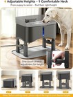 11l Elevated Dog Water Fountain 4 Adjustable Heights  304 Stainless Steel Tray 