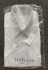 Nwt Van Heusen Creme Satin Stripes - Men   s Dress Shirt -  Sz 16 - Half Sleeves