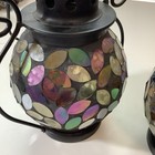 Vintage Partylite Global Fusion Mosaic Glass Lanterns  p9238 Nos Never Used