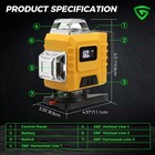 4x360 Self Leveling 16 Line Laser Level Green Cross Line 2 Batteries