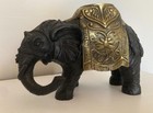 Antique 19th Century Iron And Brass Elephant Of India Statue  Vintage