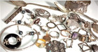 Antique Victorian Edwardian 2 Deco Sterling Silver Repair Harvest Jewelry Lot