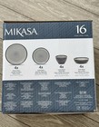 Mikasa Maddox Gray 16pc Stoneware Dinnerware Set Service For 4 Gray