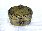 Dhokra Jewellery Box Pierced Brass Dowry Orissa India Antique