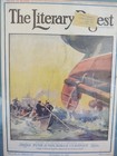 The Literary Digest Magazine Cover 1917 Original Vintage Print Ad Ship Rescue