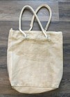 Vintage Style Sturdy Canvas Tote Bag W rope Handles And Zip Closure