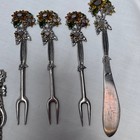 13 Pc Cocktail Fork Lot Seahorse Mermaid Sunflower Spreader Silver Tone
