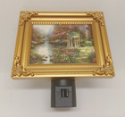 Vintage Thomas Kinkade Plug In Night Light Gold Frame The Hidden Gazebo