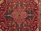 8x10 Antique Heriz Rug Handmade Oriental Handwoven Vintage Geometric Old Worn Ft