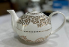 Grace Teaware Teapot - White With Gold Pattern