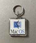 Apple Mac Os Lucite Square Keychain Rainbow Apple Collectible Vintage 90 s