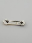 Vintage Antique Carved Mother Of Pearl Shell Bar Brooch Pin C Clasp Victorian