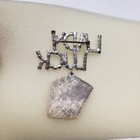 Vtg Silver Tone Prong Rhinestone Lady Luck Enamel Cards Flush Pin