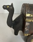 Antique Wooden Camel Brass Indian Temple Box Toy Wheels Trinket Collectible Rare