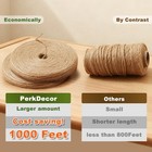 Natural Jute Twine String 2mm X 1000ft Brown Bulk Hemp Cord For Crafts Gardening