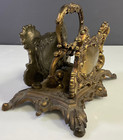 A   M Leatherlines Ny Brass Letter Holder Vintage 1961