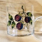 Vintage Jam Jar Clear Glass Condiment Preserve Pot Blackberry Jelly Hand-painted