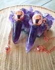 Amethyst Dowsing Pendulum  Amethyst Pendulum With Copper Large Teardrop Pendulum