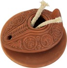 Ancient Oil Lamp Replica - Biblical Byzantine Style With Plate
