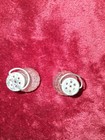 Vintage Clear Glass Salt   Pepper Shakers Set  2pc W  Metal Lids   Rings