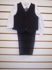 Infant Boys White   Black 4pc  Vest Suit Sizes 3 6mt   6 9mt   12mt    24mt 