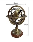 Engraved Brass Tabletop Armillary Nautical Sphere World Globe With Base Table