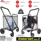 Cruiser Cart Deluxe 2 Folding Rolling Utility Cart Portable Travel Trolley