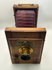 Antique Wooden Field Camera W French Brass Rectilinear Lens    objectif Rectiligne