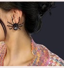 Gothic Spider Charm Stud Earrings