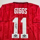 Autographed signed Ryan Giggs Manchester United Red Jersey Beckett Bas Coa