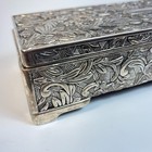 Vintage Godinger Silver Plated Jewelry Box Embossed Floral Design Mirror Lined