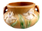 Vintage 1939 Roseville Pottery Iris Jardiniere Planter Handled Vase 647-5 