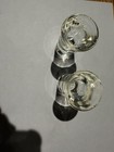 Vintage Pair Of  Antique Thick Heavy Glass  Shot Glasses