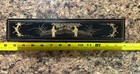 Vintage Antique Chinese Export Sandal Wood Hand Fan With Lacquer Box  Rare Find 