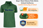 Boys School Uniform Short Sleeve Polos Shirts Color - Sizes 4-20 Cotton Blend