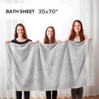2 Pcs Light Grey Turkish Bath Sheet Large Towel 100  Cotton 35x70 Inch Spa