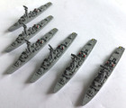 6 Hansa S19 British Tribal Class Waterline 1 1250 Metal Ships Painted 1970s Vtg
