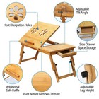 Portable Folding Lap Desk Bamboo Laptop Notebook Sofa Bed Table Adjustable Stand