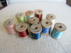 Vintage Belding Corticelli Silk Sewing Color Thread Lot Of 10 Wooden Spools Lot3