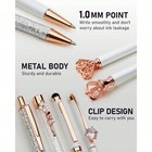 Zef-8pcs Ballpoint Pens Set Metal Crystal Diamond Pen Glitter Pen For Journaling
