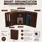Leatherboss Mens Rfid Blocking Hunter Leather Credit Card Id Trifold Wallet