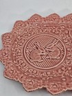 Vtg Bordallo Pinheiro Pink Rabbit Oval Scallop Platter Plate 13    Embossed Easter