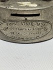 Vtg 1950s First State Bank Parma Michigan Advertising Coin Bank Only
