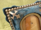 Antique 1882 Victorian Blue Velvet Engraved Silver Photo Picture Frame Rare 