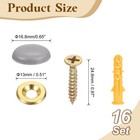 Uxcell 16 Pcs 16 8mm Decorative Caps Cover Nails screw Light Grey